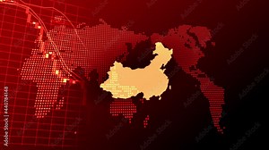 中国の赤いデジタル株価チャートイメージ