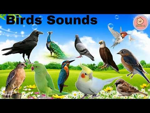 49 Birds Sounds | Crow Peacock Sparrow Eagle Falcon Hen Kingfisher Woodpecker sounds for kids