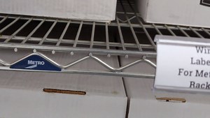 3"L Clip on Plastic Label Holder for Wire Metro or Nexel Shelf - 10 Pack