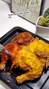 Ayam goreng bakar 1 ekor saos hot lava dan keju #fyp #ayamgoreng | Ayu Wandira