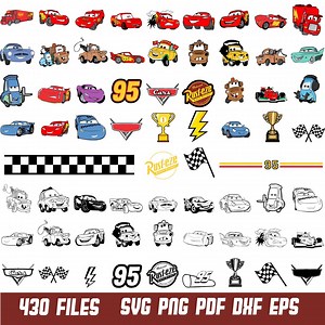 Cars SVG PNG Bundle, Lightning Mcqueen Clipart Set, Mater Tow Truck Vector, 430 Disney Cars Files for Cricut, Instant Download - Etsy