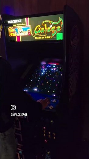Playing an intense game of Galaga #retrogaming #arcade #80sgaming #nostalgia #galaga #namco #gaming