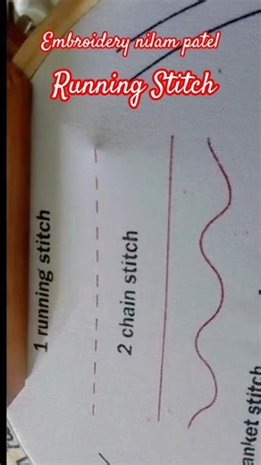 Running Stitch Tutorial.. #handbroidery #embroidery #embroiderystitches