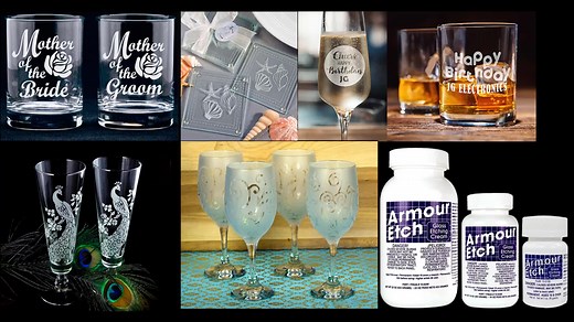 How to Etch Glass the easy way (Glass etching cream). In this video tutorial, learn how to etch glass by using glass etching cream and etching vinyl. Cut out lovely stencil designs with a vinyl cutter. In just a few simple quick steps you can create personalised etched designs on items such as wine glasses, glass jars, champaign glasses, whiskey glasses, mirrors and more. Etching cream that is applied to a surface removes the shine from the glass / mirror leaving a rough frosted effect, it looks