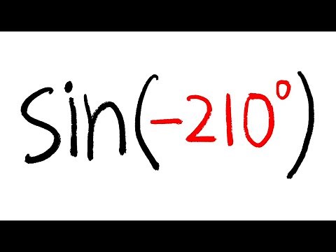 Exact values of sin(-210), cos(-210), tan(-210), csc(-210), sec(-210), cot(-210)