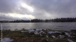 Winter in the harz mountains with snow and ice