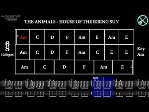 THE ANIMALS - House of the rising sun [GUITARLESS BACKING TRACK +CHORD PROGRESSION + TABS]