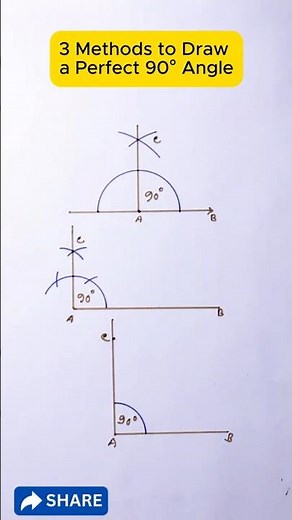 Draw a Perfect 90 Degree Angle 3 Easy Ways #shorts #geometry #angleconstruction