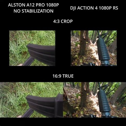 Alston A12 Pro and DJI Action 4 1080p 16:9 Comparison #airsoft #shorts