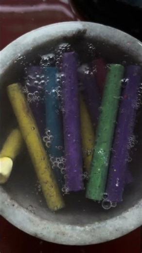 satisfying chalk Dipping into water ASMR sounds 8