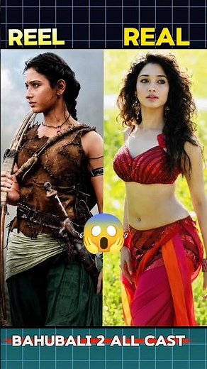 🥰Bahubali 2 all cast 😱| reel & real | bahubali🔥#bollywood #prabhas #tamannaahbhatia #like #shorts