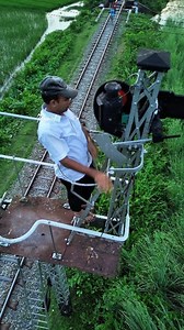 A points man lighting a semaphore arm signal. #foryoupageシ #signal #toronto #semaphore #britishcolumbia | Robiul Islam Rumel