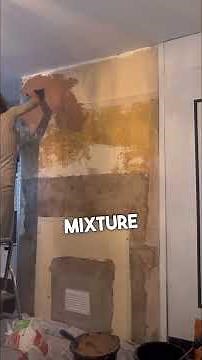 DIY Fireplace Renovation: Plastering, Wallpaper Removal, and PVA Prep 👏🏼 #diy #plaster #plastering