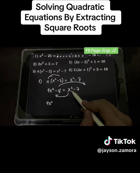 Solving Quadratic Equations By Extracting Square Roots
