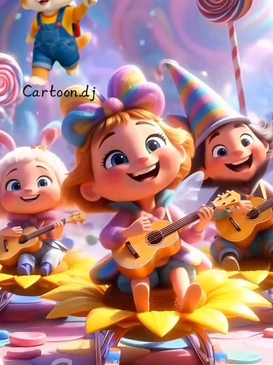Cute Cartoons Enjoying Kids Songs and Fun Activities