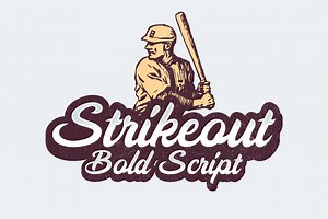 Strikeout - Bold Script Font | Baseball Font, Varsity Font, Sports Font, College Font, Jersey Font, Branding Font. Instant Download! - Etsy