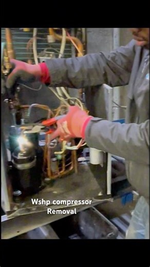Hvac | ice air compressor replacement #evergreen #iceair #omega #wshp #hvac #compressor #brazing #ac