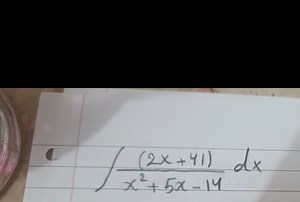 \int \frac { ( 2 x   41 ) } { x ^ { 2 }   5 x - 14 } d x... | Filo