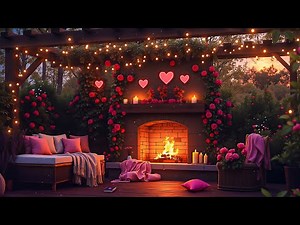 Romantic Valentine’s Day Jazz 💕🔥 Soothing Piano Jazz in a Cozy Porch with Relax Fireplace Sounds