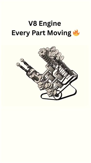 V8 Engine — Every Part Moving 🔥 #Shorts