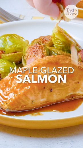6K views · 34 reactions | This maple glazed salmon is delicious and easy to prepare! Get the full recipe here: https://trib.al/xvijOm6 | Taste of Home | Facebook