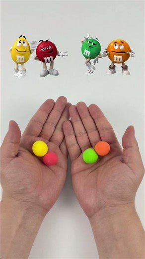 M&M’s Colors | Yellow Red vs Green Orange | Clay Color Mixing #shorts #clay #m&ms