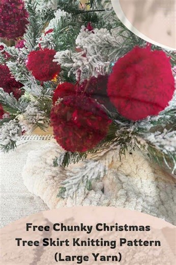 Free Chunky Christmas Tree Skirt Knitting Pattern (Large Yarn)