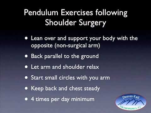Pendulum Exercises following Shoulder Surgery or Injury