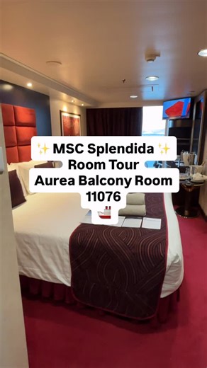 Lucy | Family Travel Expert | Content Creator on Instagram: "🚢 MSC Splendida Balcony Room Tour – Cabin 11076 Small? Yes. Perfectly formed? 100%. This Aurea balcony cabin proves that you don’t need a huge room to cruise comfortably with kids 👏. This balcony cabin became our pause between busy port days. Comfortable beds, balcony views of sunrise sailing in to the next exciting port and sunset for sail away 🌅 🧡. ✨ Why Aurea is a WIN for families on MSC Splendida: ✔️ Priority embarkation = less