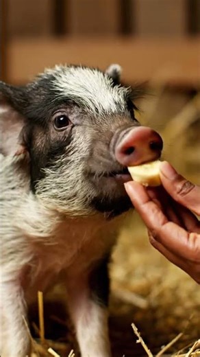 Baby Pig Tries Banana for the First Time — Cutest Snack Moment Ever!