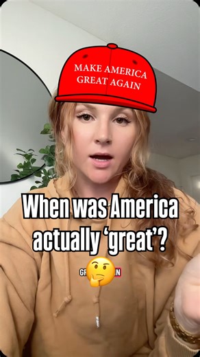 8.2K views · 309 reactions | When was America actually ‘great’? 樂 I tried to do the math and the answers are complicated. What if ‘again’ isn’t about history at all, but about nostalgia for some at the expense of others? Who really benefited from that so-called ‘greatness’? #maga #trump #america #christiannationalism #question | Ellie Unbound | Facebook