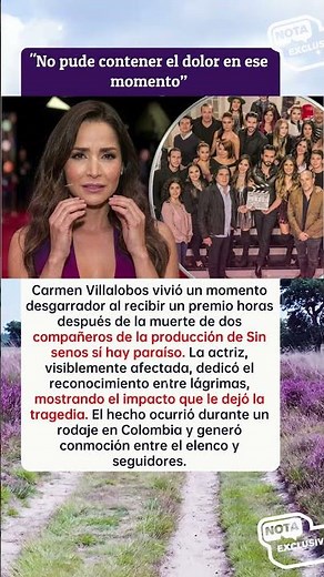 💔 Carmen Villalobos rompe en llanto… tras tragedia