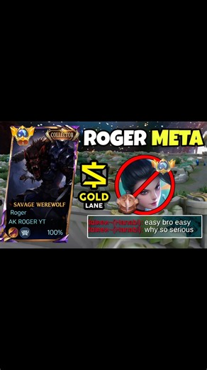 ROGER GOLD LANE NEW META #mlbb #akrogeryt #rogergamplay
