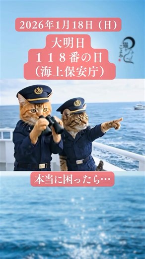 【1月18日】知らないと危険？118番の日｜今日は凶が多い日｜考えないが正解の日 #今日は何の日 #118番の日 #猫とこよみ #暦 #開運 #土用 #仏滅 #猫動画 #癒し #知っておきたい