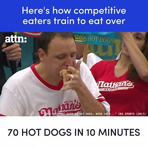 252K views · 172 reactions | Here's how competitive eaters train to eat over 70 hot dogs in 10 minutes. | ATTN: | Facebook