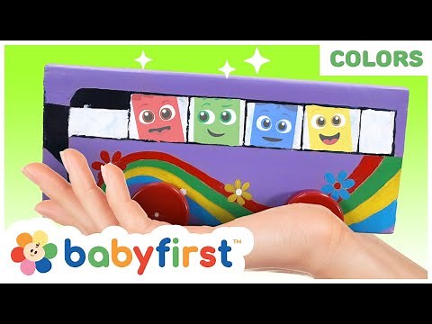 Toddler Learning Video | Color Crew Magic - Cardboard Bus | DIY | Magical Crayons | BabyFirst TV