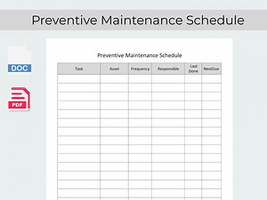Preventive Maintenance Schedule Template | Equipment Log (PDF, Word) - Etsy Canada