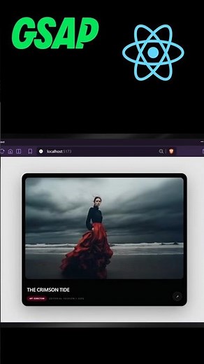 Flip card with GSAP and RactJS #animation #react #shorts #coding