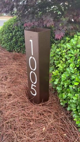 Modern Address Numbers Column, Metal Address Post, Optional Solar Light Cap - Etsy