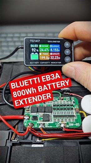 800Wh battery extender for bluetti eb3a. #solarsystem #diy #electronics #bluetti