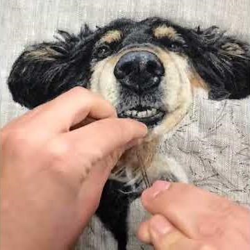 Timelapse - Painting with Wool: Needle Felted Portrait