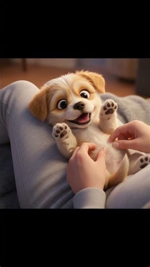 Cute Kitten and puppy loving being tickled. #shorts #puppy #kitten