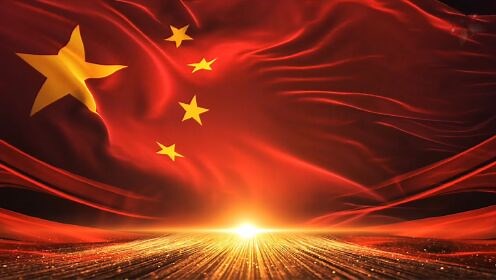 红旗颂国庆七一大气五星红旗飘扬节目晚会舞台表演大屏幕高清LED背景视频素材