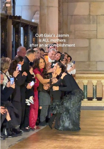 Imagine your mom building a $50 million internationally recognized brand within a few years, finishing her first #NYFW show, and running out to hug you 🥹 the sweetness of this moment made me cry. Bravo @jasminlarian - your kids must be so proud!!! @Cult Gaia