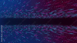 Big data. Futuristic cyber stream blue background. Cyber technology background. Wave 3d. artificial intelligence, sci-fi Virtual VR Cyberspace. Crypto Currency metaverse Concept. internet of things