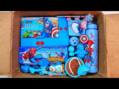 Unboxing Surprise Blue Stationery 📚, Desk Lamp, Sipper Bottle, Sharpener, Pencil Box, Eraser, Pen