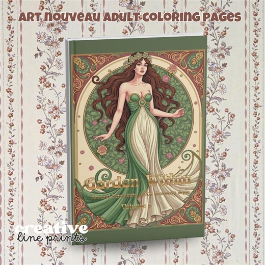 Art Nouveau Women Coloring Book | 32 Vintage Portrait Pages | Printable Coloring Pages | PDF File - Etsy