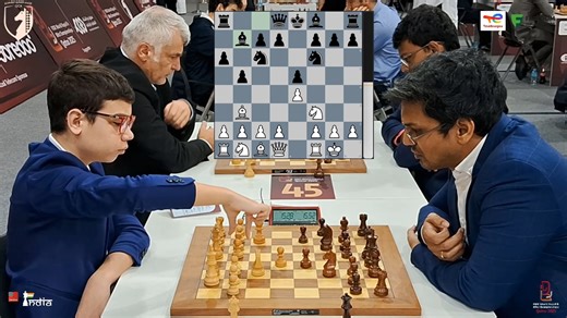 12-year-old prodigy IM Faustino Oro (ARG, 2489) faces the 45th Olympiad Gold medalist, GM Pentala Harikrishna (IND, 2623) in Round 12 of FIDE World Rapid Chess Championship 2025. Video: ChessBase India #Chess #ChessBaseIndia #Oro #WorldRapid #Prodigy #Kid #Talent #IM #GM #InternationalMaster #Grandmaster #Latino #LatinAmerica #Argentina #India #Doha #Qatar | ChessBase India