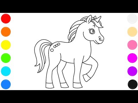 🦄 Unicorn Coloring Page for Kids | Magical Unicorn Coloring ✨ | Learn Colors 🎨🌈