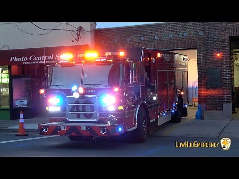 Port Chester FD Rescue 40, Tower Ladder 2, Car 2392 (Spare), & Engine 64 Responding